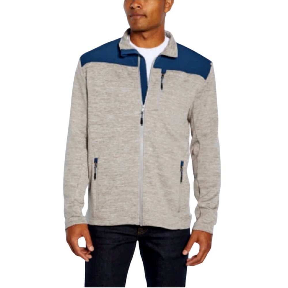 Orvis Classic Collection Mens Cationic Mesh Bonded 1/4 Zip Jacket Gray‎ Blue - L